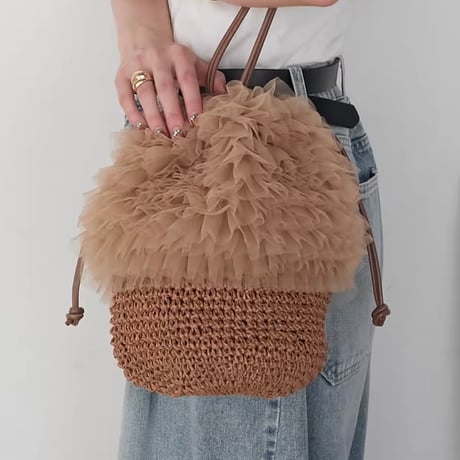 チュールバケットバッグ 4色展開