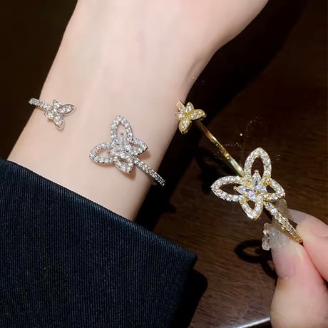 ジルコニアバタフライブレスレット 2色展開