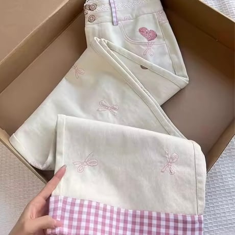 ハートベアーステッチデニム