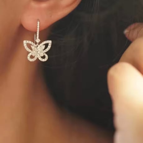 ジルコニアバタフライドロップピアス