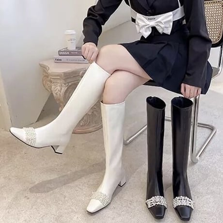 パールライン ロングブーツ 2色展開