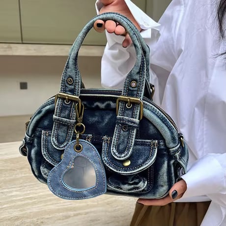 ハートミラーデニムバッグ 3色展開