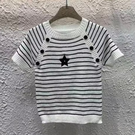 スターステッチボーダーニット 3色展開