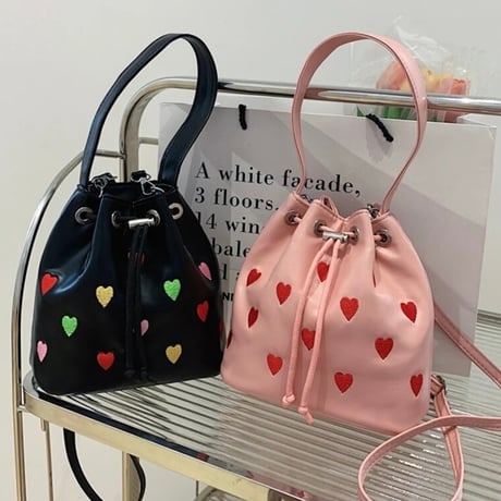 ハートステッチ ポシェットバッグ 3色展開