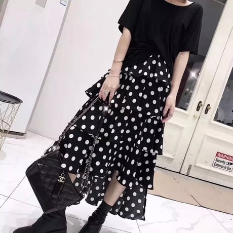 ドットアシメントリースカート 2色展開