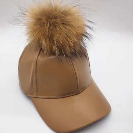 ポンポンファーエコレザーキャップ 9色展開