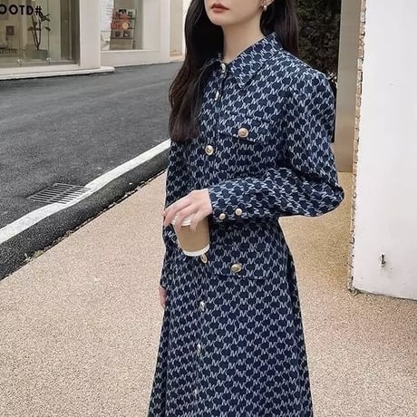 イニシャルデザイン デニムワンピース