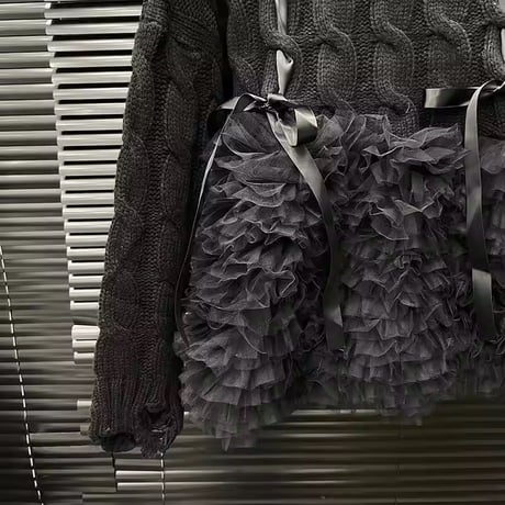 リボンチュールケーブルニット 2色展開