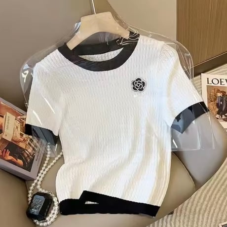 モノトーンローズサマーニット 2色展開