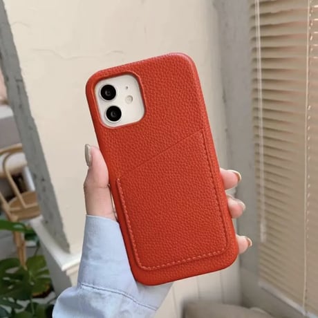 【カスタム】ゴールドイニシャル レザーiPhoneケース 13色展開