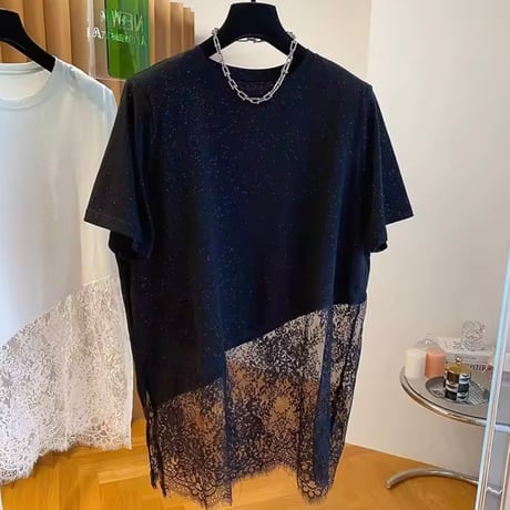ヘムレースルーズTシャツ 2色展開
