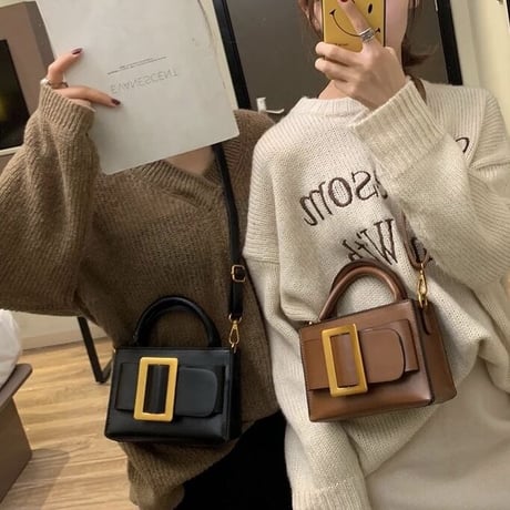 ビッグバックル ショルダーバッグ 3色展開
