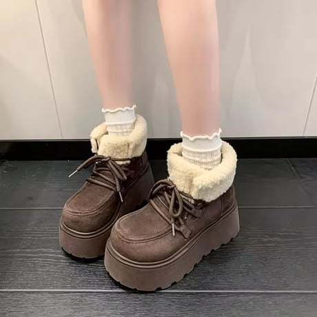 ハイソールファーショートブーツ 3色展開