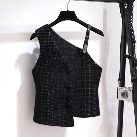 ニットチュールワンピース ベストセット 2色展開