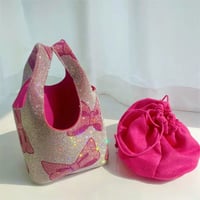 ストーンリボン バケットバッグ