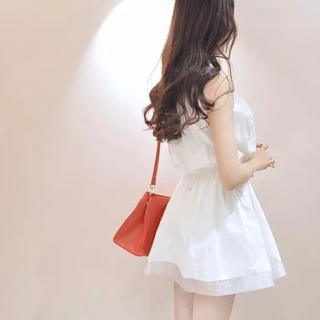 シフォン ノースリーブミニワンピース 2色展開