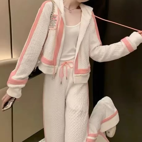 ピンクラインワッフルセットアップ