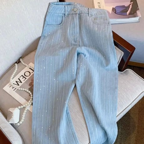 シルバーライン ハイウエストデニムパンツ