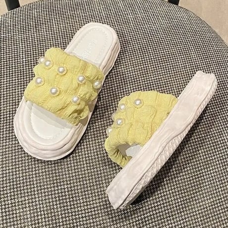 パールワッフル ウェーブソールサンダル 3色展開