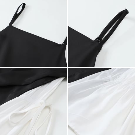 フェイク サイドシフォンワンピースセット