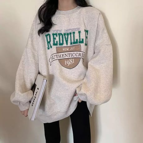 レトロロゴ ルーズスウェットトップス 2色展開