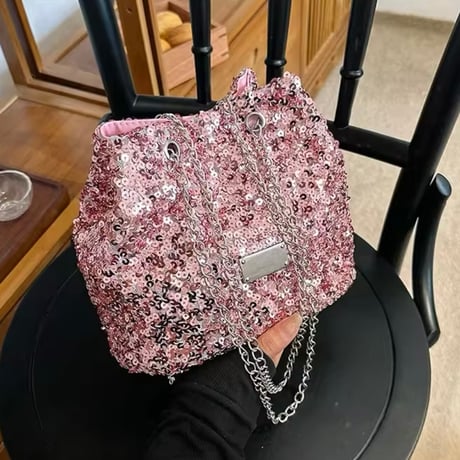 スパンコールバケットバッグ 3色展開