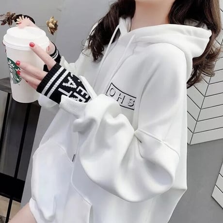 ボーダー ロゴデザインオーバーフーディ 3色展開