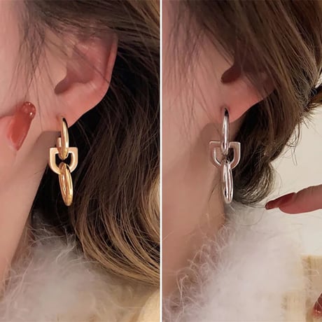 リングチェーン ピアス 2色展開