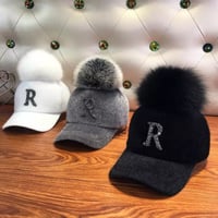 Rロゴ ポンポン ウールキャップ 3色展開