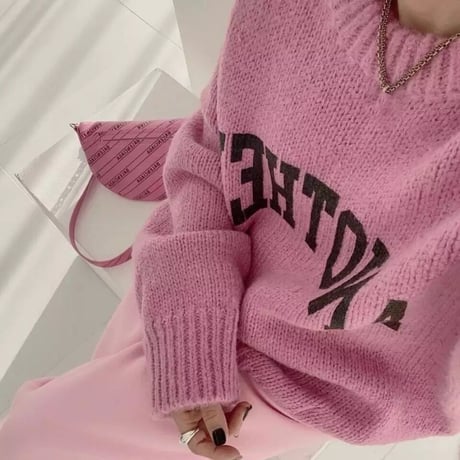 【Ivory即納】ロゴルーズ プルオーバーニット 5色展開