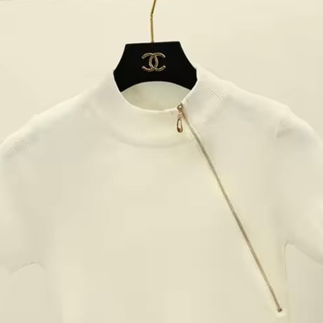 ジッパースリムサマーニット 3色展開