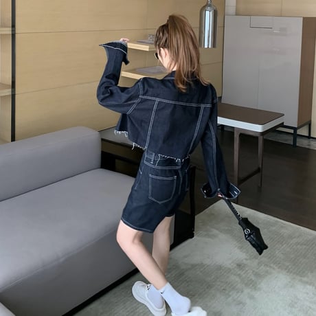 【単品販売あり】デニムジャケット ハーフパンツ
