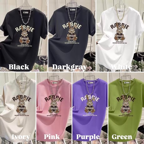 RABBIEオーバーTシャツ 7色展開