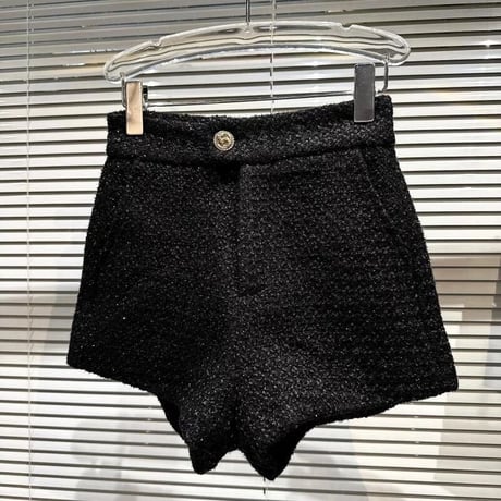 ハイウエストラメ モチーフショートパンツ 3色展開