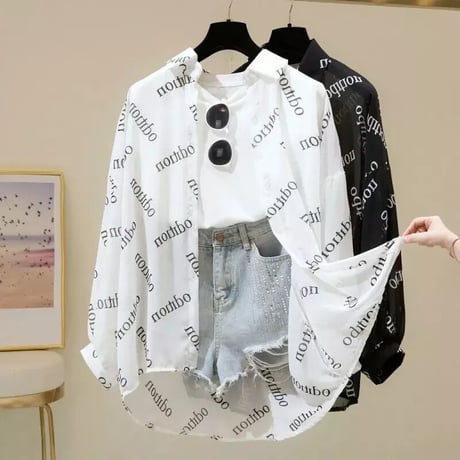 シフォン メッセージブラウス 2色展開