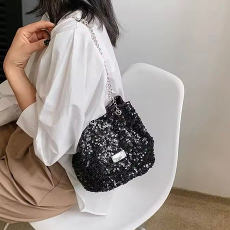 スパンコールバケットバッグ 3色展開