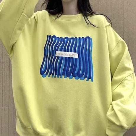 【即納】ダブルペインティングプリント オーバースウェット