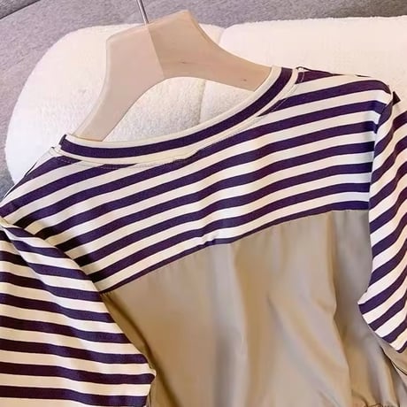 ボーダーカシュクールワンピース 2色展開
