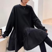 ヘムブラウススウェットワンピース 2色展開