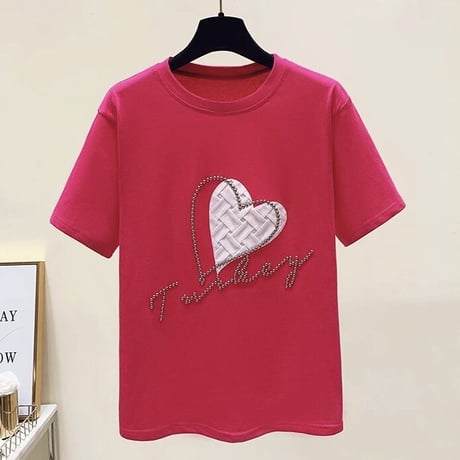 スタッズワッフルハート Tシャツ 3色展開