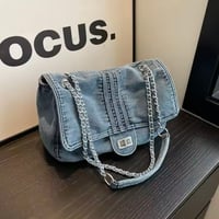 ビッグデニムチェーンバッグ 2色展開