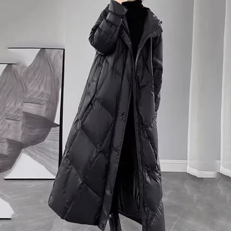 ロングコットンダウンコート 2色展開