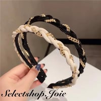 【Black.Navy即納】ゴールドチェーン カチューシャ 3色展開