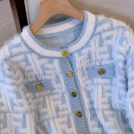 モヘアパステルニットカーディガン 2色展開
