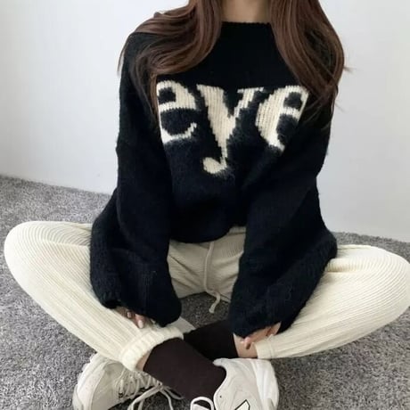 eyeロゴ プルオーバーニット 2色展開