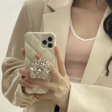 ビッグビジューフラワー iPhoneケース