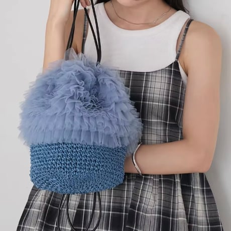 チュールバケットバッグ 4色展開