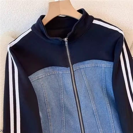 ストライプラインデニムセットアップ 3色展開