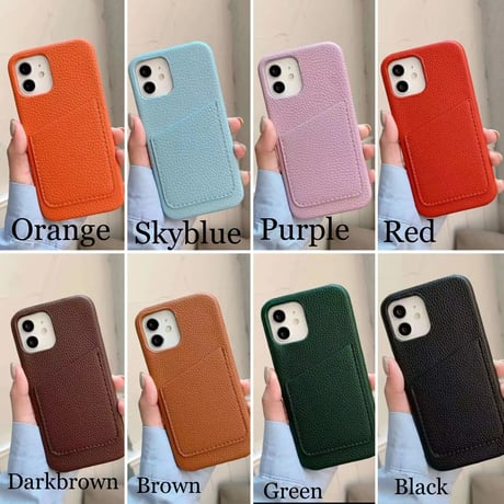 【カスタム】ゴールドイニシャル レザーiPhoneケース 13色展開