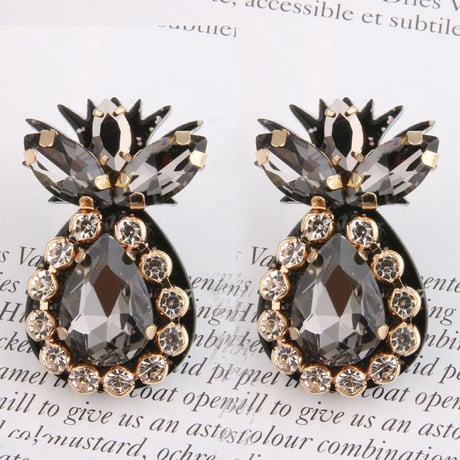 パイナップル ビジューピアス 8色展開